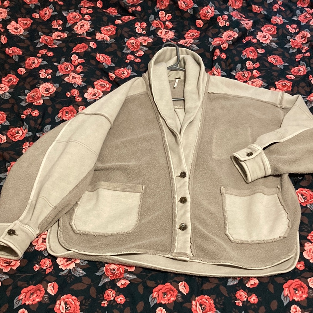 Free People Jordan Jacket Cardigan Oversized in magic mushroom